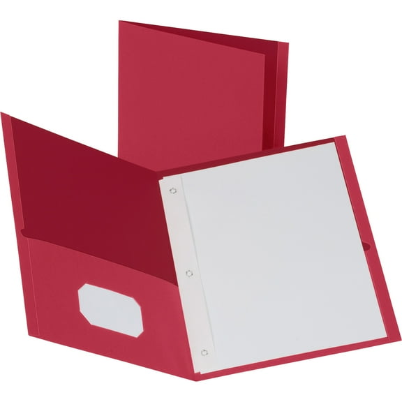 Business Source Letter Recycled Pocket Folder - 8 1/2" x 11" - 100 Sheet Capacity - 3 x Prong Fastener(s) - 1/2" Fastener Capacity - 2 Inside Front & Back Pocket(s) - Leatherette - | Bundle of 5