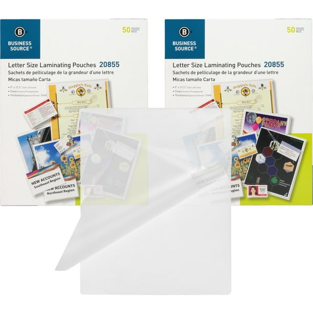 Business Source Laminating Pouches - Sheet Size Supported: Letter 8.50 Business Source Laminating Pouches - Sheet Size Supported: Letter 8.50