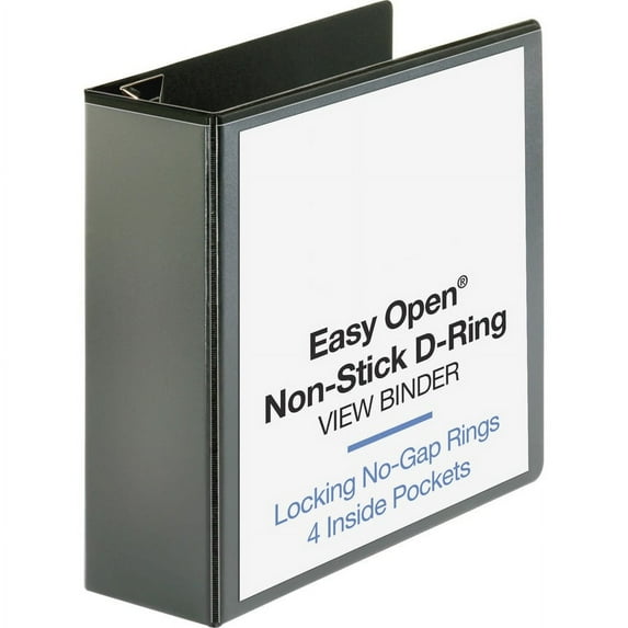 Business Source Locking D-Ring View Binder - 4" Binder Capacity - Letter - 8 1/2" x 11" Sheet Size - 775 Sheet Capacity - D-Ring Fastener(s) - 4 Inside Front & Back Pocket(s) - Pol | Bundle of 5