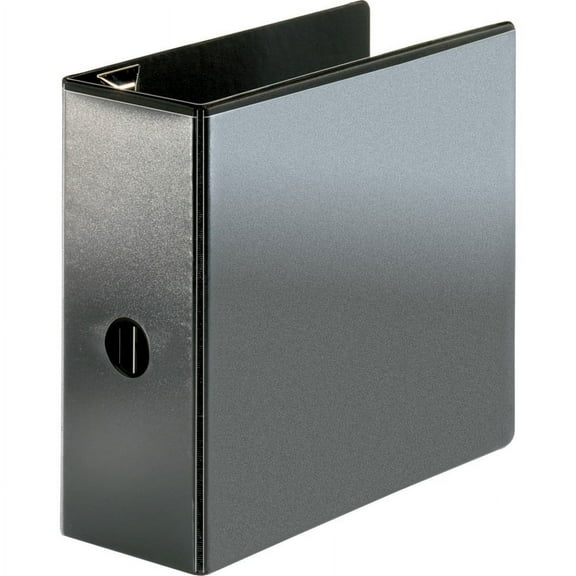 Business Source Locking D-Ring View Binder - 5" Binder Capacity - Letter - 8 1/2" x 11" Sheet Size - 925 Sheet Capacity - D-Ring Fastener(s) - Polypropylene, Chipboard - Black - Re | Bundle of 5