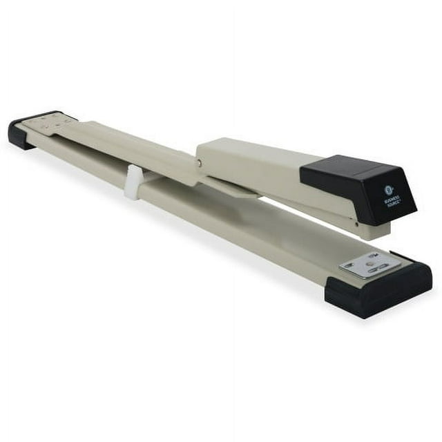 Business Source Long Reach Stapler 20 Sheets Capacity - 210 Staple Capacity - Full Strip - 1/4" Staple Size - Putty, Gray, Black