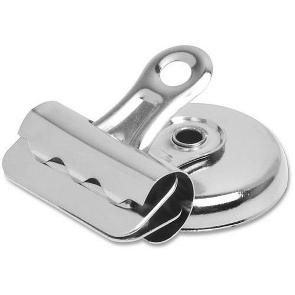 Business Source Magnetic Grip Clips Pack - No. 1 - 1.3" Width - for Paper - Magnetic, Heavy Duty - 18 / Box - Silver - Nickel Plated Steel | Bundle of 5