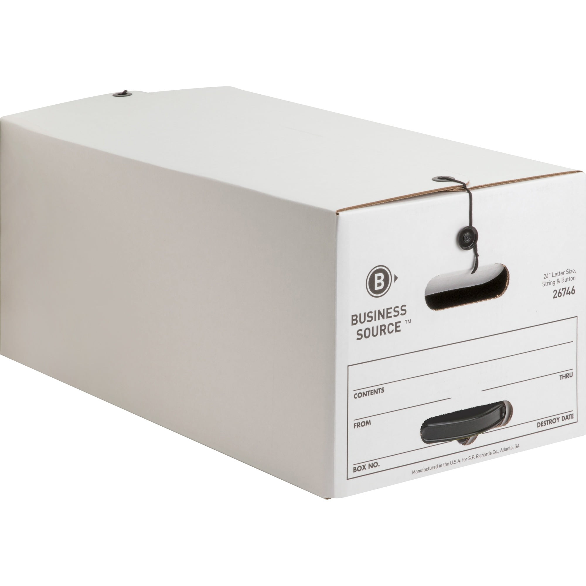 Business Source Medium Duty Letter Size Storage Box Internal Dimensions: 12" W X 24" D X 10" H & External Dimensions: 12.3" W x 24.1" D x 10.8" H