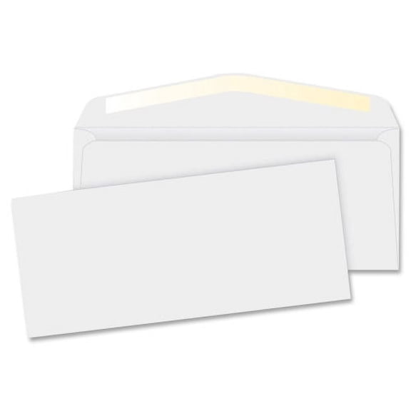 Business Source No. 10 White Business Envelopes Commercial - #10 - 9 1/2" Width x 4 1/8" Length - 24 lb - Gummed - Wove - 500 / Box - White