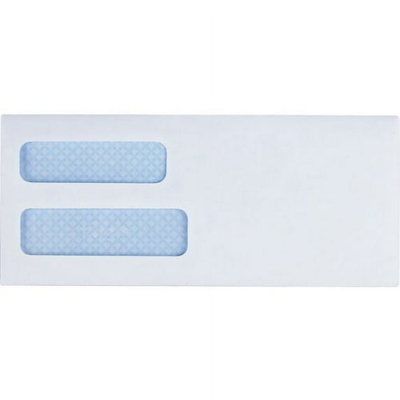 Business Source No. 8-5/8 Business Check Envelopes - Double Window - #8 5/8 - 8 5/8" Width x 3 5/8" Length - 24 lb - Gummed - Wove - 500 / Box - White | Bundle of 10 Boxes