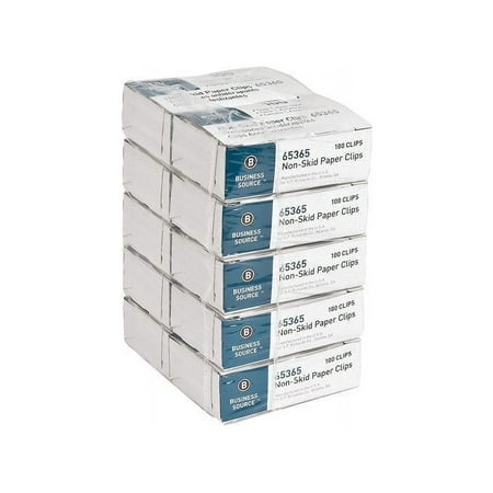 Business Source Paper Clips Regular Nonskid 1000/PK Silver 65365