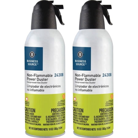 Business Source Nonflammable Power Duster - For Computer Equipment - 10 oz - Non-flammable, Ozone-safeCan - 2 / Pack - Multi | Bundle of 2 Packs