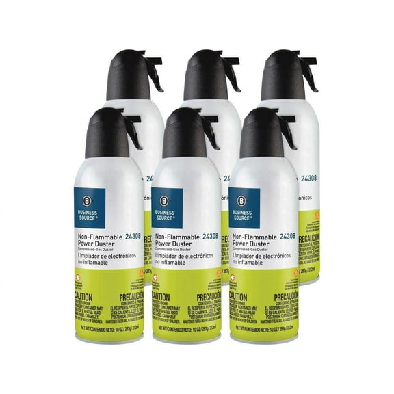 Business Source - Tech Duster - Nonflammable Power Duster - Canned Air - Cleaner for Computer Equipment - 10 oz - Non-Flammable, Ozone-Safe Can - 8.7" x 5.5" x 8" - Multi
