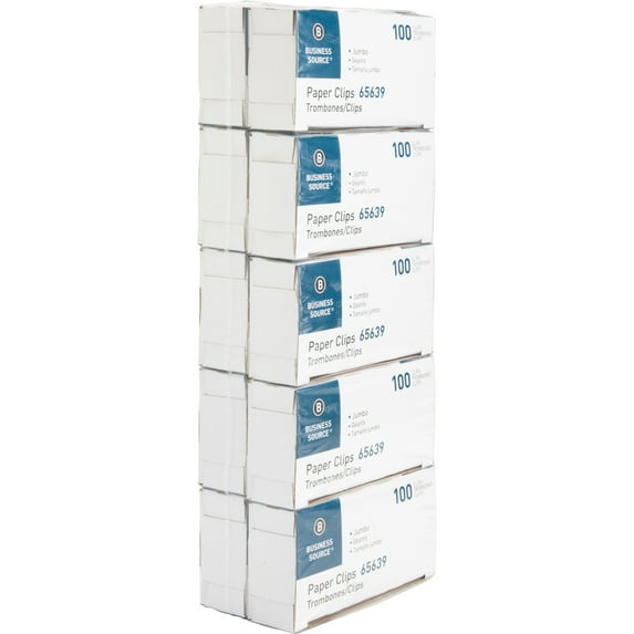 Business Source, BSN65639, Paper Clips, 1000 / Pack, Silver