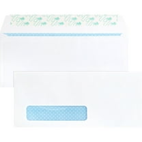 Business Source Peel/Seal Envelopes Tint/Window 9-1/2"x4-1/8" 500/BX White 16473