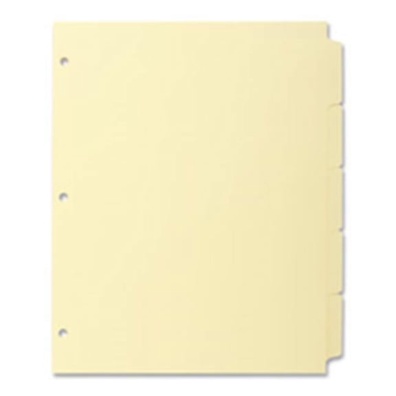 Business Source Plain Tab Indexes - Canary - 5-Tab - 11in.x8-.50in. - 3HP