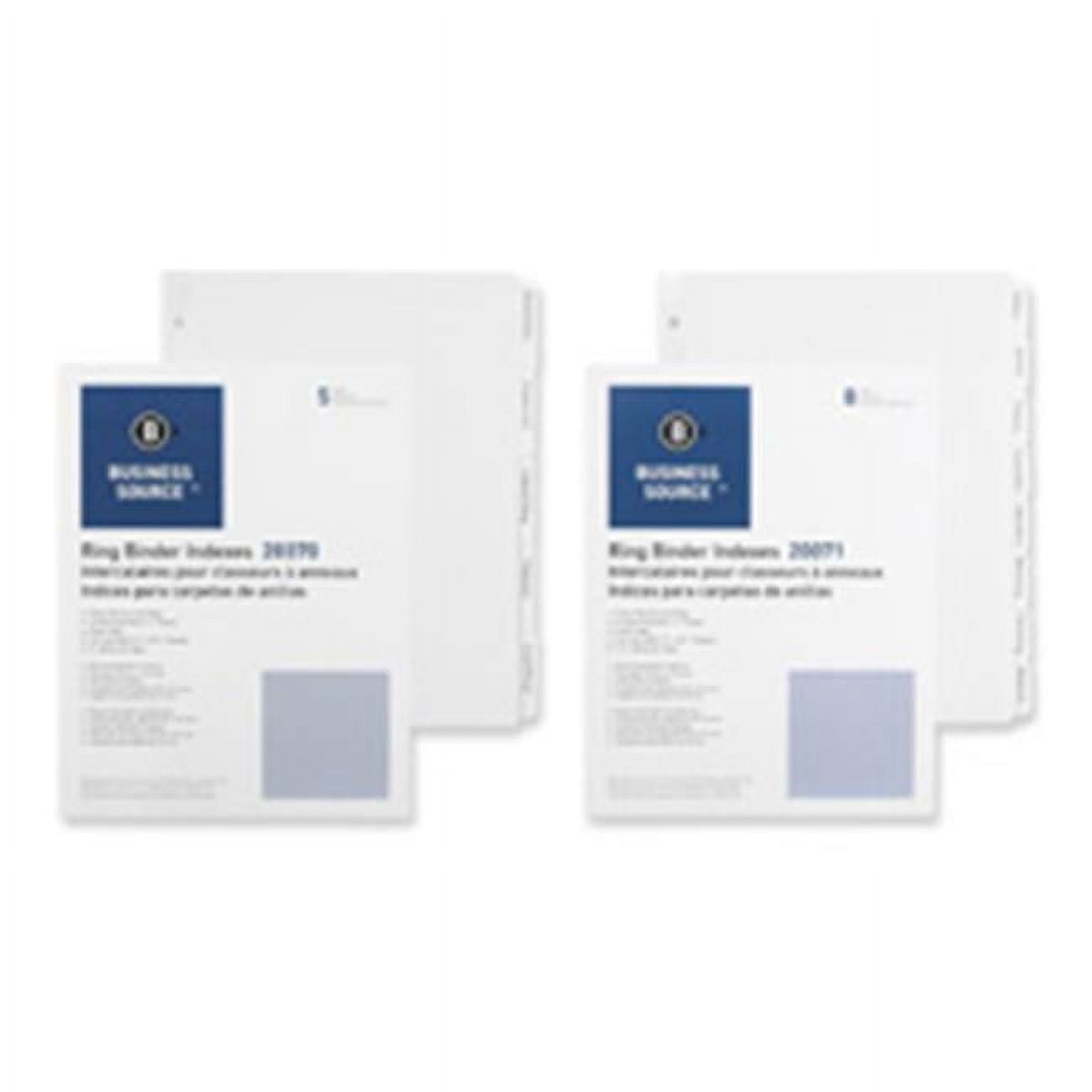 Business Source  Plain Tab Indexes- 5-2in. Wide Tab- 11in.x8-.50in.- WE