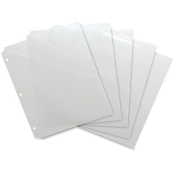 Business Source, BSN32375, Poly Binder Pockets, 5 / Pack, Clear