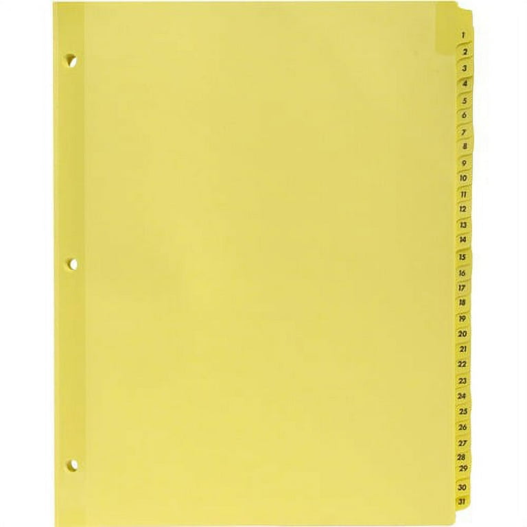 Business Source Preprinted 1-31 Tab Index Dividers - Printed Tab(s) - Digit - 1-31 - 31 Tab(s)/Set - 8.5 Business Source Preprinted 1-31 Tab Index Dividers - Printed Tab(s) - Digit - 1-31 - 31 Tab(s)/Set - 8.5