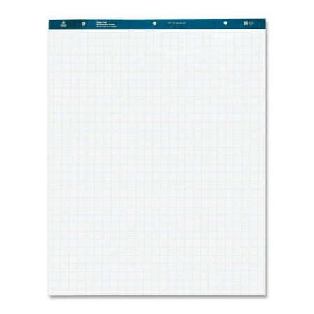 Business Source Quad Easel Pad 50 Sheets - 15 lb Basis Weight - 27" x 34" - White Paper - Perforated - 4 / Carton