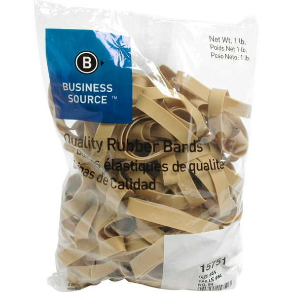 Business Source Quality Rubber Bands - Size: #84 - 3.5" Length x 0.5" Width - Sustainable - 150 / Pack - Rubber - Crepe | Bundle of 2 Packs
