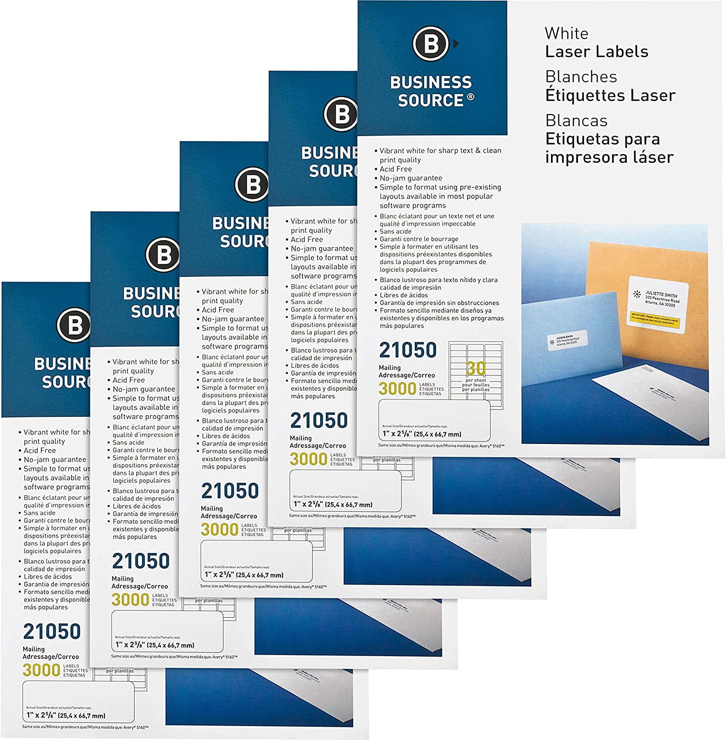 Business Source Rectangle Dissolvable Labels, White (BSN21050CT ...