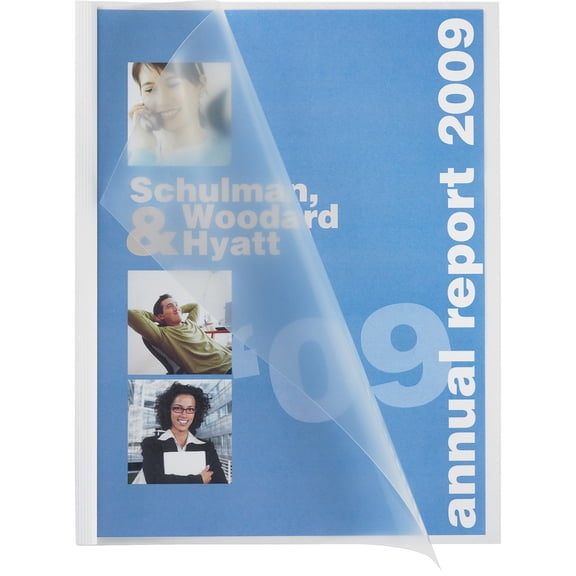 Business Source Report Cover - 1/8" Folder Capacity - 8 1/8" x 11" - Polypropylene - White - 50 / Box | Bundle of 5