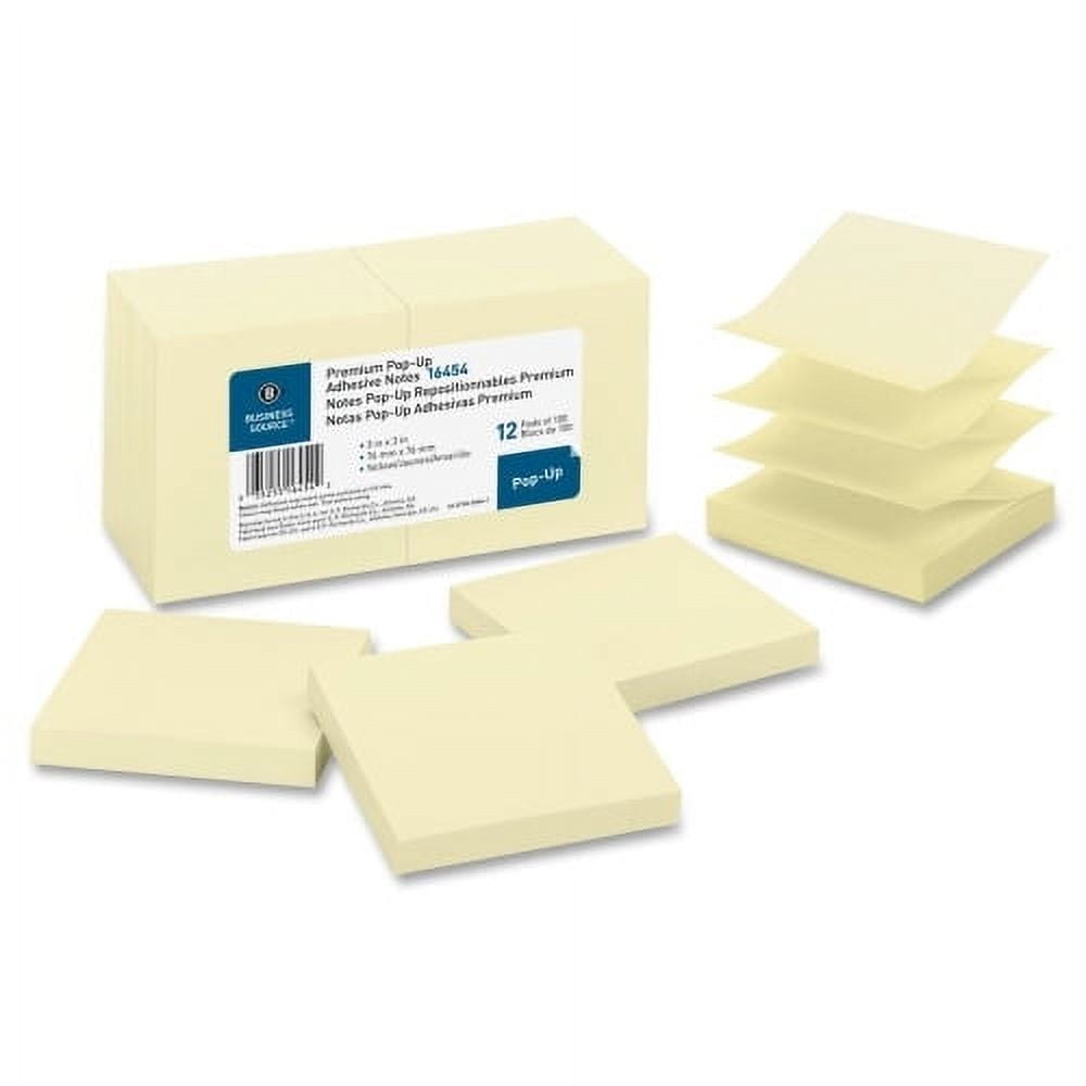 Business Source Reposition Pop-up Adhesive Notes - 3 Business Source Reposition Pop-up Adhesive Notes - 3