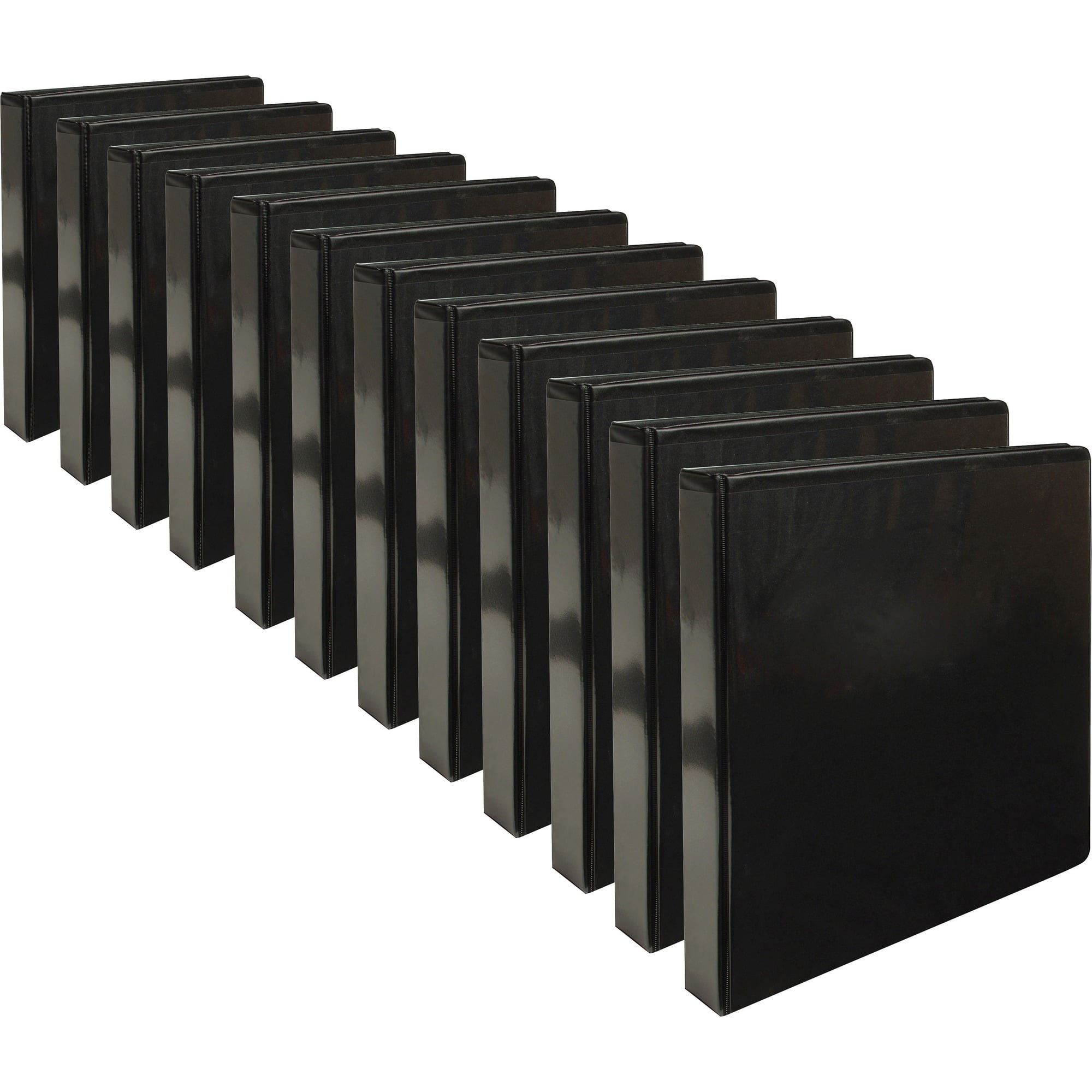 Business Source Round-ring View Binder - 1" Binder Capacity - Letter - 8 1/2" X 11" Sheet Size - Round Ring Fastener(s) - Internal Pocket(s) - Chipboard, Polypropylene - Black - Non-glare, Sturdy