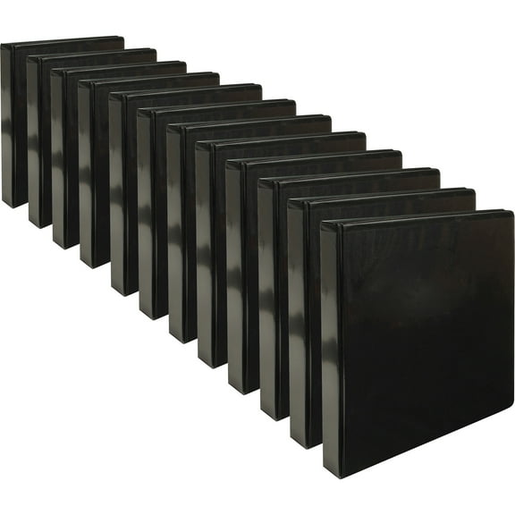 Business Source Round-ring View Binder - 1" Binder Capacity - Letter - 8 1/2" X 11" Sheet Size - Round Ring Fastener(s) - Internal Pocket(s) - Chipboard, Polypropylene - Black - Non-glare, Sturdy