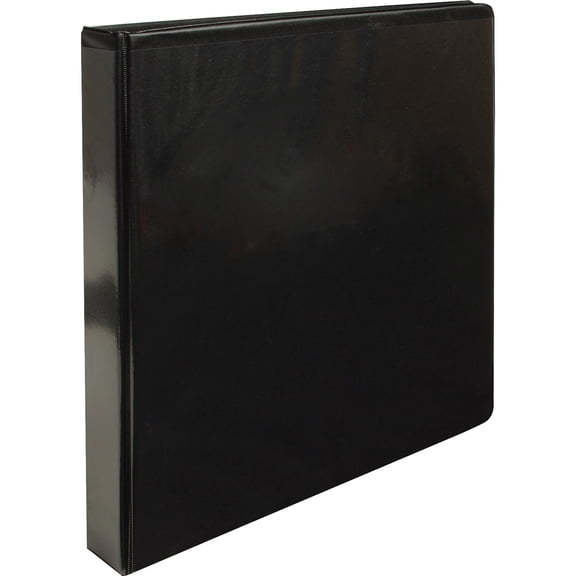 Business Source Round-ring View Binder - 1" Binder Capacity - Letter - 8 1/2" x 11" Sheet Size - Round Ring Fastener(s) - Internal Pocket(s) - Chipboard, Polypropylene - Black - No | Bundle of 5