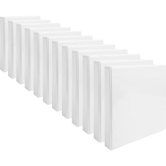 Business Source Round-ring View Binder - 1" Binder Capacity - Letter - 8 1/2" x 11" Sheet Size - Round Ring Fastener(s) - Internal Pocket(s) - Chipboard, Polypropylene - White | Bundle of 10 Cartons