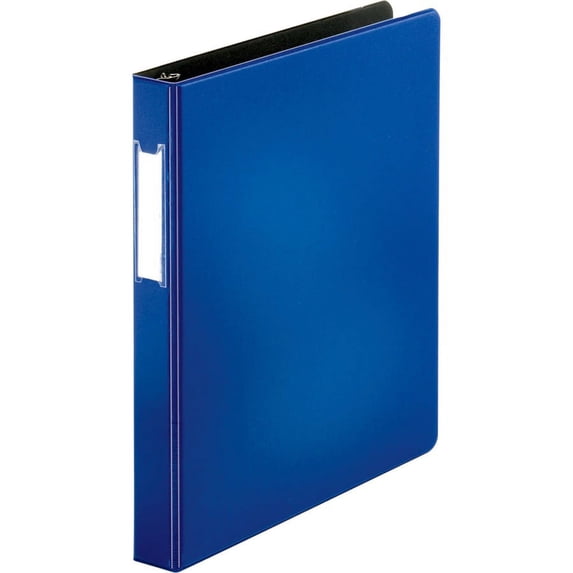 Business Source Slanted D-ring Binders - 1" Binder Capacity - 3 x D-Ring Fastener(s) - 2 Internal Pocket(s) - Chipboard, Polypropylene - Blue - PVC-fr | Bundle of 2 Each