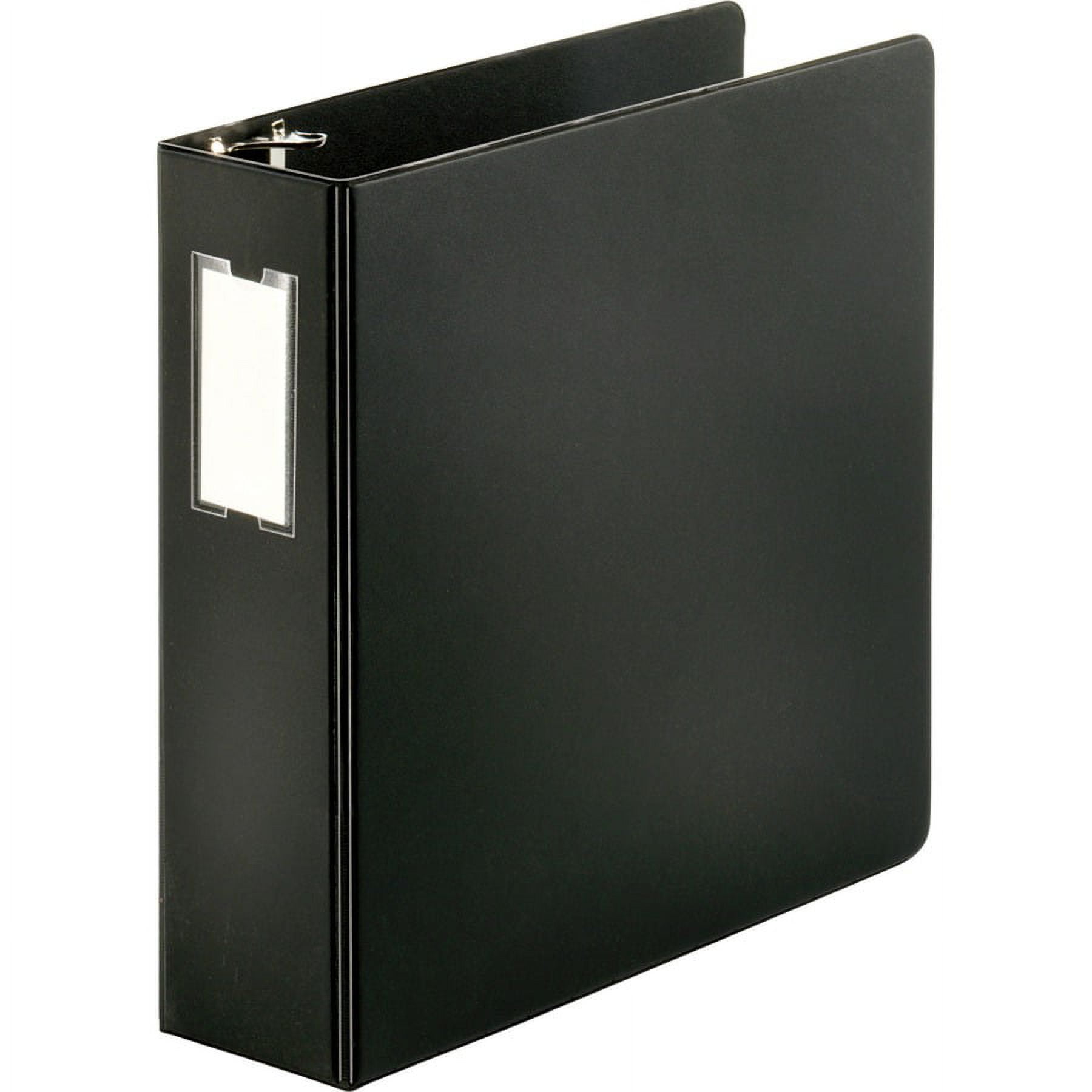 Business Source Slanted D-ring Binders - 3" Binder Capacity - 3 x D-Ring Fastener(s) - 2 Internal Pocket(s) - Chipboard, Polypropylene - Black - Refil | Bundle of 2 Each