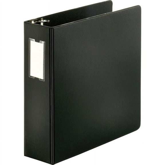 Business Source Slanted D-ring Binders - 3" Binder Capacity - 3 x D-Ring Fastener(s) - 2 Internal Pocket(s) - Chipboard, Polypropylene - Black - Refil | Bundle of 2 Each