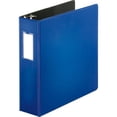 thumbnail image 1 of Business Source Slanted D-ring Binders - 3" Binder Capacity - 3 x D-Ring Fastener(s) - 2 Internal Pocket(s) - Chipboard, Polypropylene - Blue - PVC-free, Non-stick, Spine Label | Bundle of 10 Each, 1 of 1
