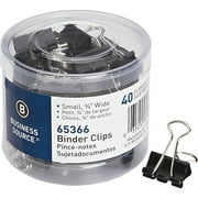 Business Source, BSN65366, Small Binder Clips, 40 / Pack, Black
