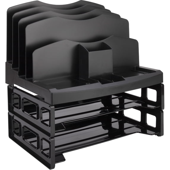 Business Source, Smart Sorter Letter Tray/Organizer, 1 Each, Black