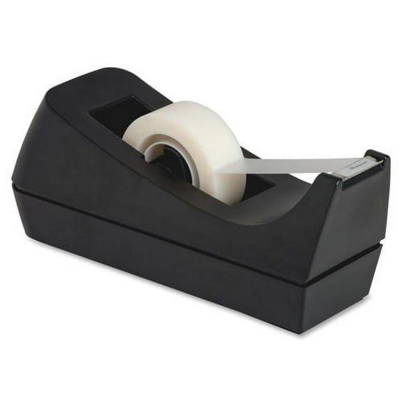 Business Source Standard Desktop Tape Dispenser 1" Core - Non-skid Base - Plastic - Black - 1 Each