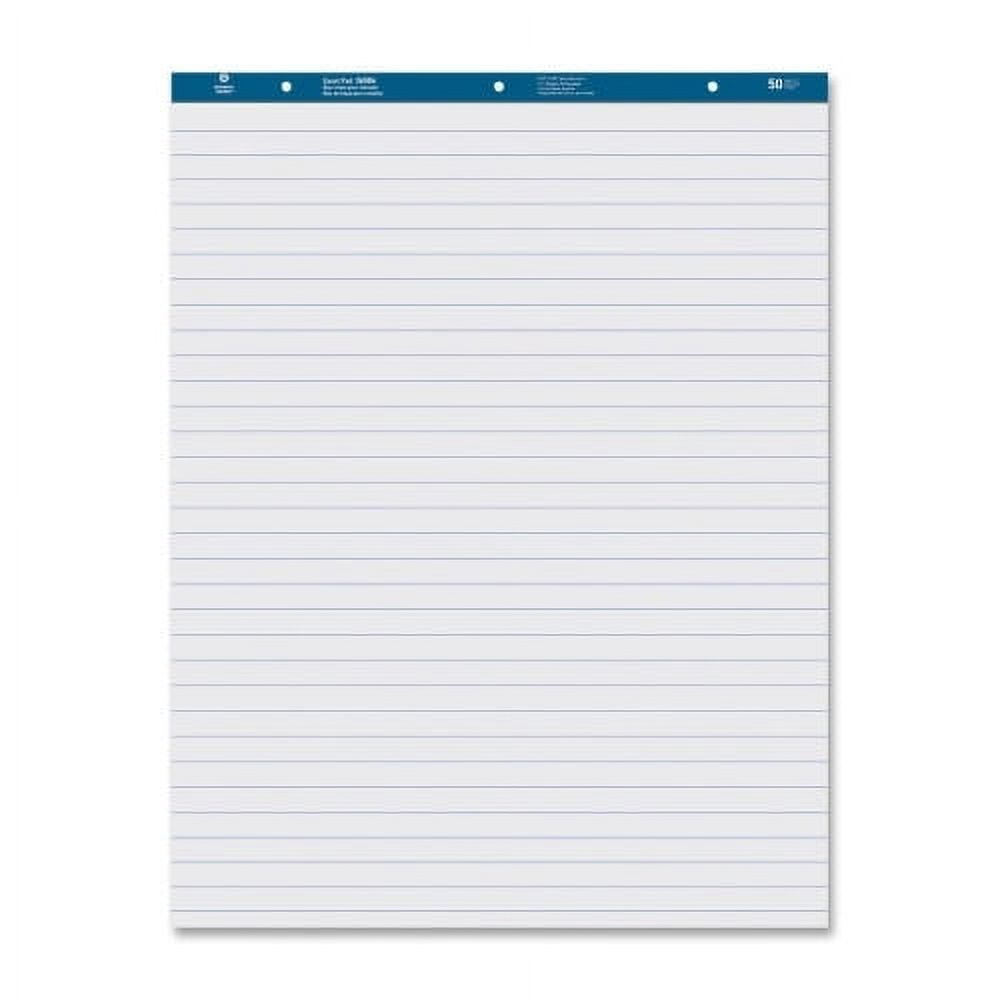 Business Source Standard Ruled Easel Pad 50 Sheets - 15 lb Basis Weight - 27" x 34" - White Paper - Perforated - 2 / Carton