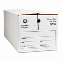 Business Source  Storage Box- Medium-duty- Letter- 12-CT- White-Black