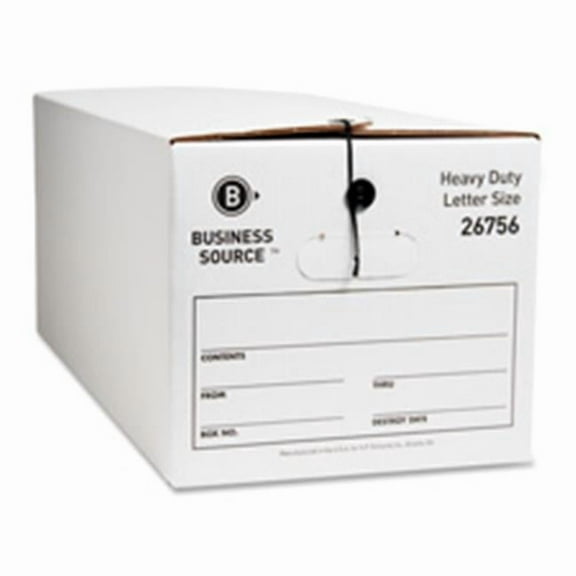 Business Source  Storage Box- Medium-duty- Letter- 12-CT- White-Black