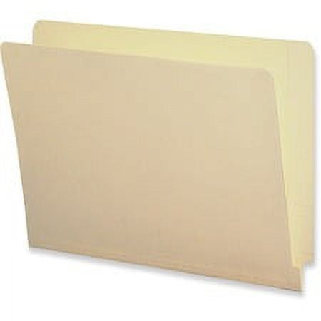 Business Source Straight Tab Cut Letter Recycled End Tab File Folder - 8 1/2" x 11" - End Tab Location - Manila - 10% Recycled - 100 / Box | Bundle of 5 Boxes