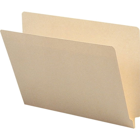 Business Source Straight Tab Cut Letter Recycled End Tab File Folder - 8 1/2" x 11" - End Tab Location - Manila - 10% Recycled - 100 / Box | Bundle of 5