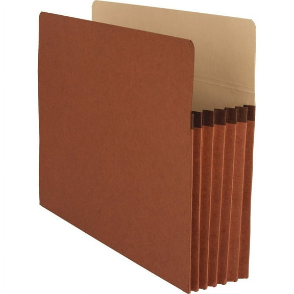 Business Source Straight Tab Cut Letter Recycled File Pocket - 8 1/2" x 11" - 5 1/4" Expansion - Redrope - Redrope - 30% Recycled - 10 / Box | Bundle of 2 Boxes