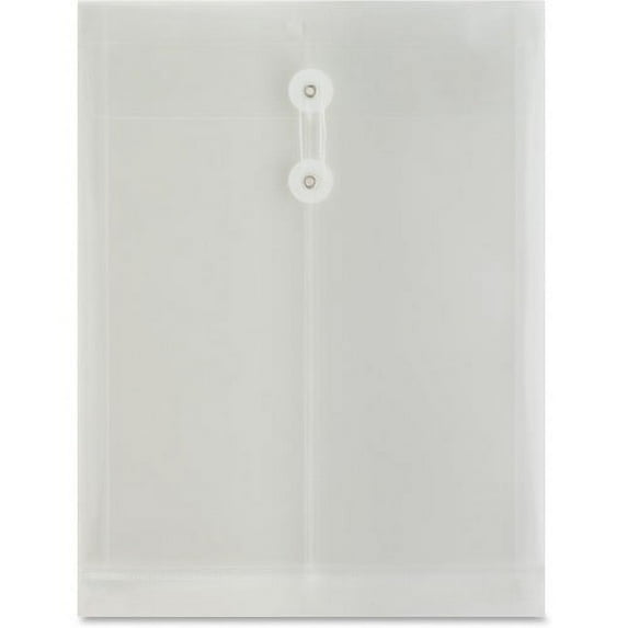 Business Source String Closure Top-open Poly Envelope - Inter-department - 10" Width x 13" Length - String/Button - 1 Each - Clear | Bundle of 10 Each