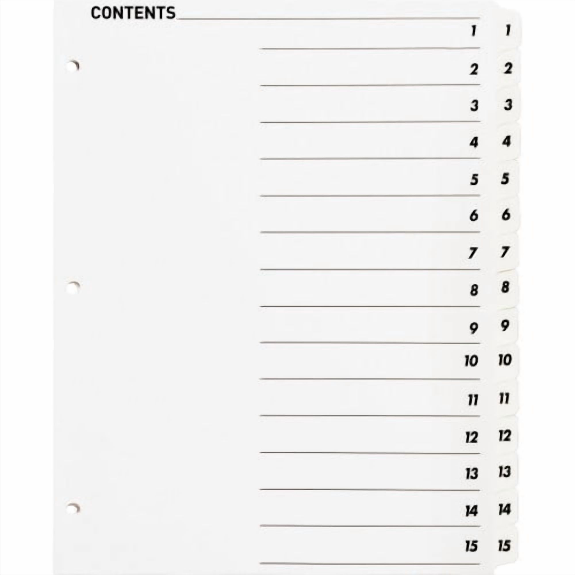Business Source Table of Content Quick Index Dividers - Printed Tab(s ...