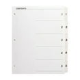 thumbnail image 1 of Business Source Table of Content Quick Index Dividers Printed Tab(s) - Digit - 1-5 - 5 Tab(s)/Set - 8.5" Divider Width x 11" Divider Length - 3 Hole Punched - White Divider - White Mylar Tab(s) - 5 /, 1 of 2
