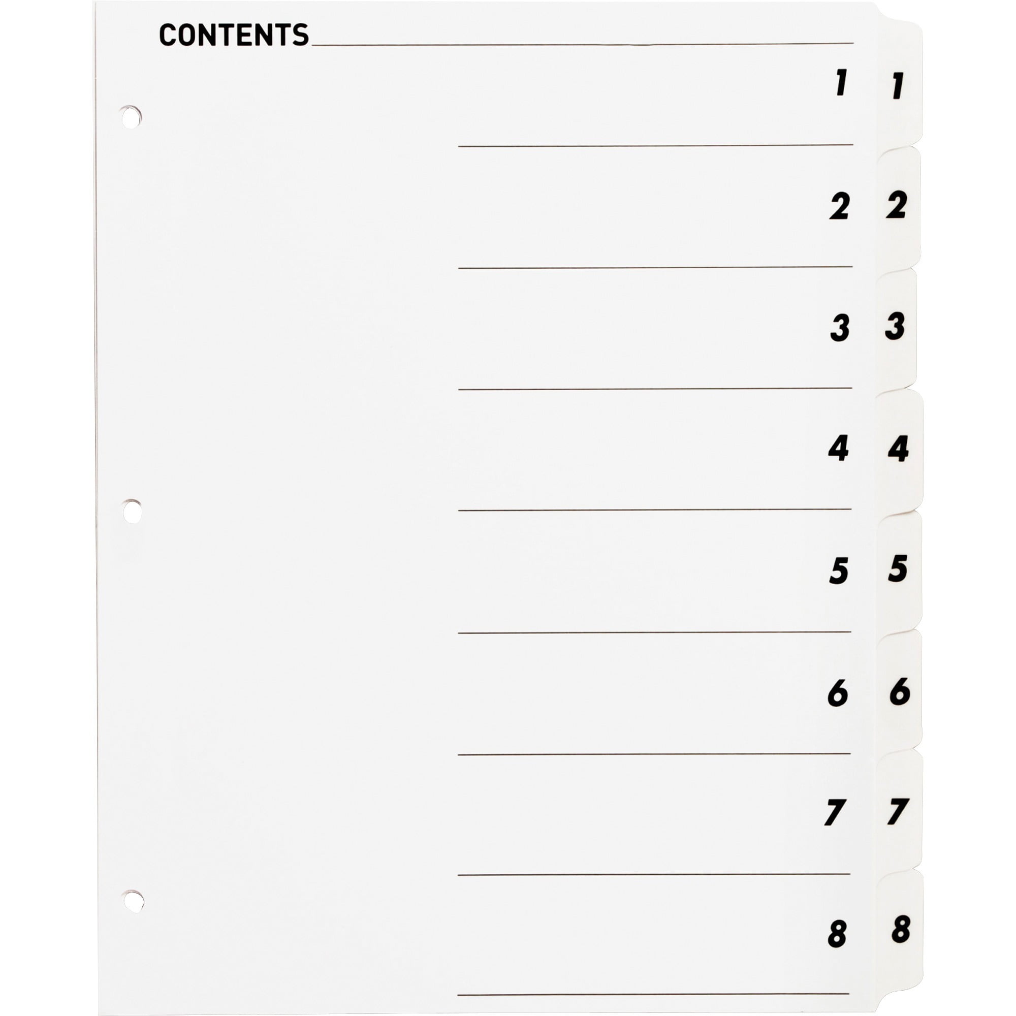 Avery B/W Print Table of Contents Tab Dividers - 5 x Divider(s) - 1-5 - 5 Tab(s)/Set - 8.5 Avery B/W Print Table of Contents Tab Dividers - 5 x Divider(s) - 1-5 - 5 Tab(s)/Set - 8.5
