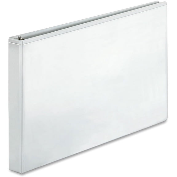 Business Source Tabloid-size Round Ring Reference Binder - 1" Binder Capacity - Tabloid - 11" x 17" Sheet Size - Round Ring Fastener(s) - White - Durable, Clear Overlay - 1 Each | Bundle of 5