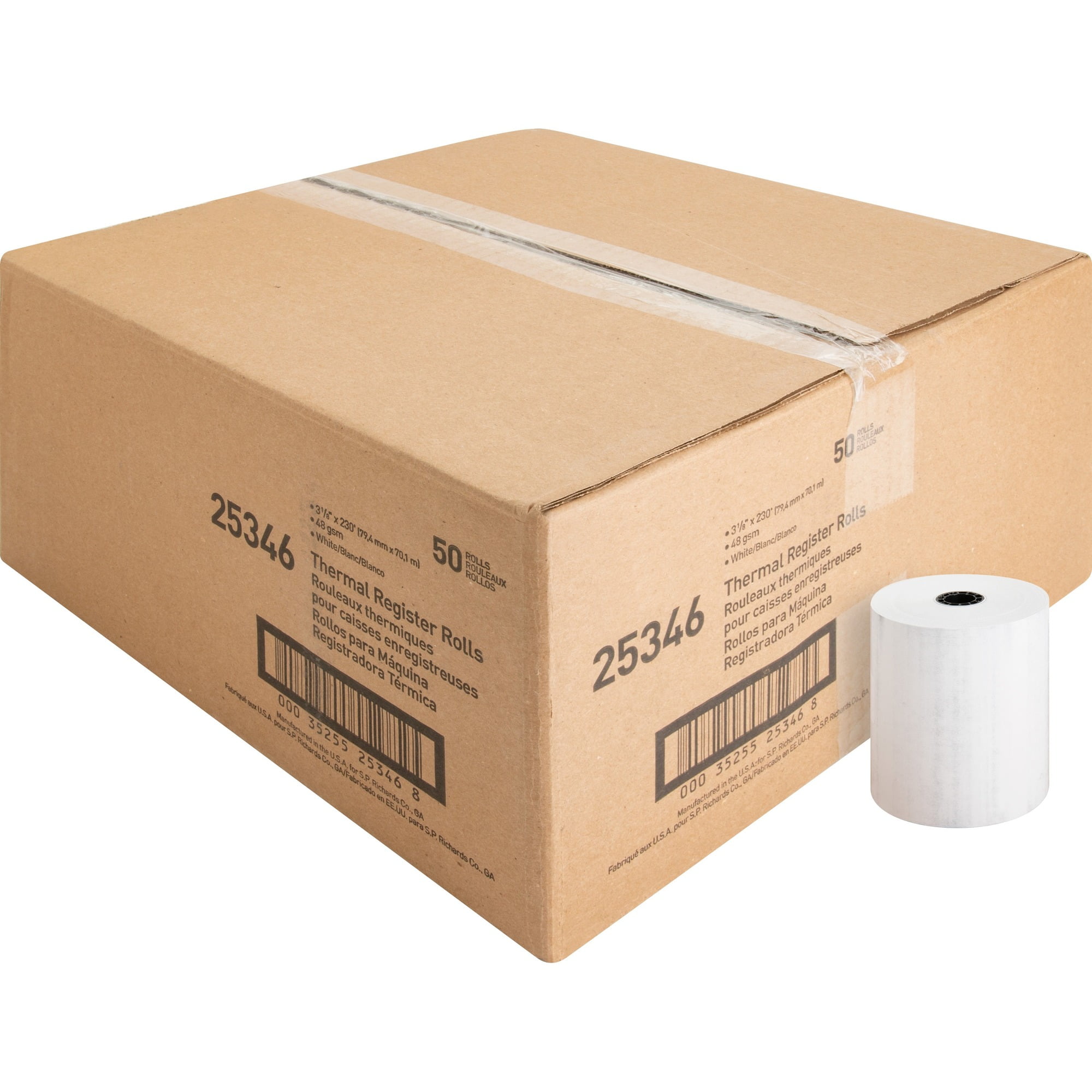 Business Source Thermal Thermal Paper - White - 3 1/8" X 230 Ft - 48 G/m² Grammage - Smooth - 50 / Carton