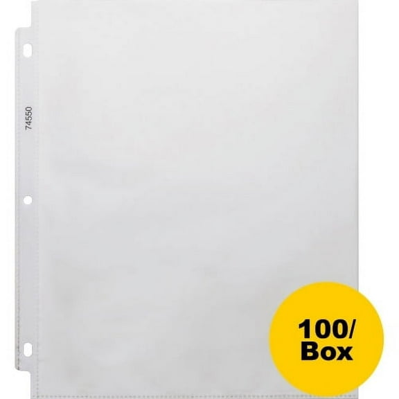 Business Source Top-Loading Poly Sheet Protectors 3.3 mil Thickness - For Letter 8 1/2" x 11" Sheet - Ring Binder - Rectangular - Clear - Poly - 100 / Box