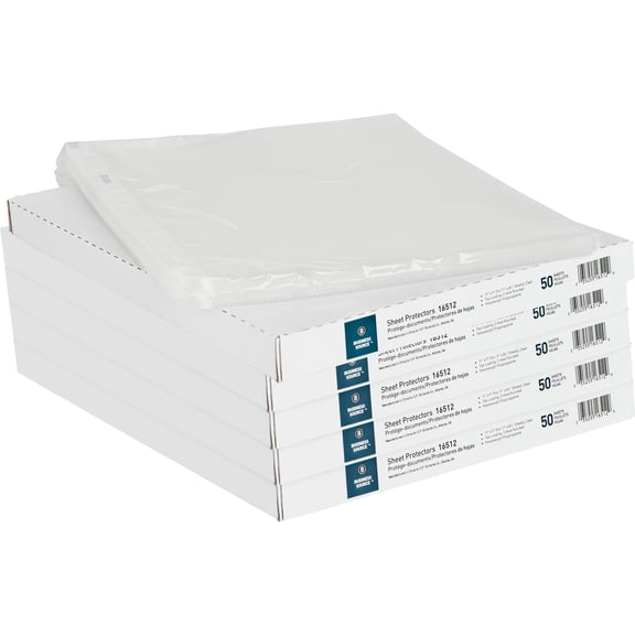 Business Source Top-loading Poly Sheet Protectors - For Letter 8 1/2" X 11" Sheet - 3 X Holes - Ring Binder - Top Loading - Rectangular - Clear - Polypropylene - 250 / Bundle