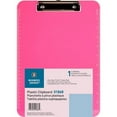 thumbnail image 1 of Business Source Transparent Plastic Clipboard - 9" x 12" - Low-profile - Plastic - Neon Pink - 1 Each | Bundle of 10 Each, 1 of 1