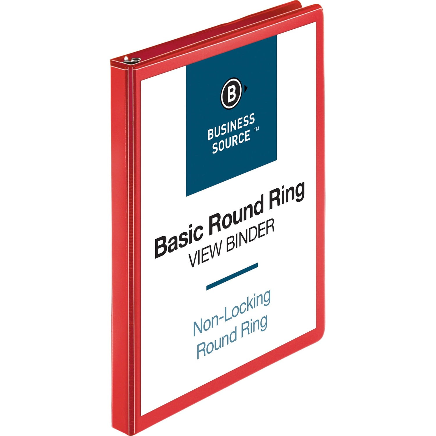 Business Source View Binder Round Ring .5" Red 09965
